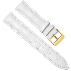 BOLEXA uhr Lederarmband Universal Ersatz Leder Armband Leder Armband for Männer Frauen 12mm 14mm 16mm 18mm 20mm 22mm 24mm Uhr Band (Color : Weiß, Size : 20mm) von BOLEXA