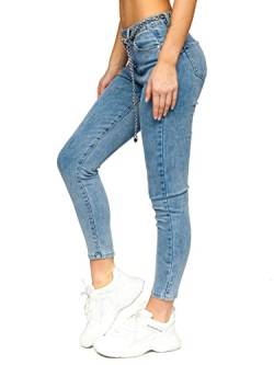 BOLF Damen Jeanshose Jeans Used Look Jeanspants Destroyed Denim Style Regular Fit Narrow Leg Freizeit Casual Style LA693 Dunkelblau S [F6F] von BOLF
