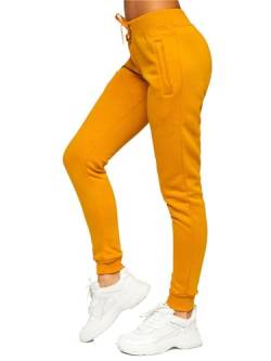 BOLF Damen Jogginghose Basic Sporthose Baumwolle Sweatpants Jogger Frauen Trainingshose Sweathose Jogging Freizeithose Laufhosen High Waist Fitness Yoga Slim Fit CK-01B Camel S [F6F] von BOLF