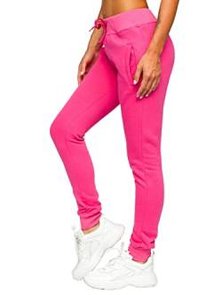 BOLF Damen Jogginghose Sporthose Freizeithose Trainingshose Sweathose Yogahose Sweatpants Baumwolle Hose Fitness Workout Basic Elastic J.Style CK-01 Rosa M [F6F] von BOLF