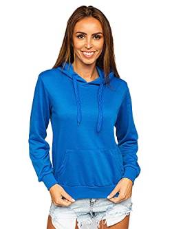 BOLF Damen Kapuzenpullover Hoodie Sweatshirt mit Kapuze Pullover Pulli Langarmshirt Freizeit Sport Fitness Outdoor Casual Style J.Style W02 Blau(Hell) L [A1A] von BOLF