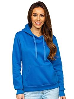 BOLF Damen Kapuzenpullover Hoodie Sweatshirt mit Kapuze Pullover Pulli Langarmshirt Freizeit Sport Fitness Outdoor Casual Style W02B Blau(Dunkel) L [A1A] von BOLF