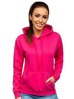 BOLF Damen Kapuzenpullover Hoodie Sweatshirt mit Kapuze Pullover Pulli Langarmshirt Freizeit Sport Fitness Outdoor Casual Style W02B Fuchsia L [A1A] von BOLF