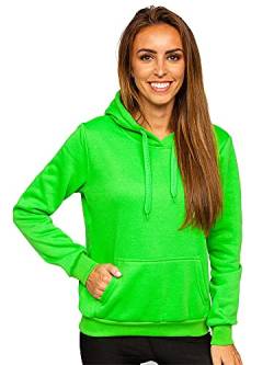 BOLF Damen Kapuzenpullover Hoodie Sweatshirt mit Kapuze Pullover Pulli Langarmshirt Freizeit Sport Fitness Outdoor Casual Style W02B Grün L [A1A] von BOLF