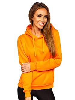 BOLF Damen Kapuzenpullover Hoodie Sweatshirt mit Kapuze Pullover Pulli Langarmshirt Freizeit Sport Fitness Outdoor Casual Style W02B Orange M [A1A] von BOLF