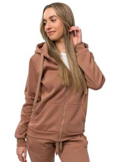 BOLF Damen Kapuzenpullover Reißverschluss Hoodie Sweatshirt mit Kapuze Pullover Pulli Langarmshirt Freizeit Sport Fitness Outdoor Casual Style J.Style W03B Beige L [A1A] von BOLF