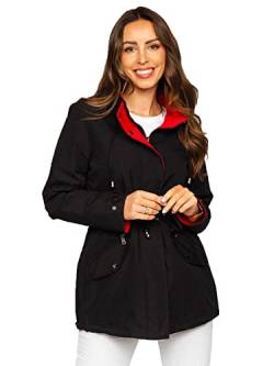 BOLF Damen Übergangsjacke Parka Jacke Kapuze Regenjacke Funktionsjacke Winddicht Daunenjacke Wasserdicht Sportjacke Atmungsaktiv Outdoor Style 16M9081 Schwarz S [D4D] von BOLF