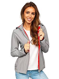 BOLF Damen Übergangsjacke Steppjacke Daunen-Optik Casual Elegant Leichte Frühlings Jacket Moderne Jacke HM095 Grau S [D4D] von BOLF