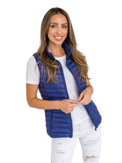 BOLF Damen Weste Bodywarmer Steppweste Daunenweste Funktionsweste Vest Ärmellose Sportweste Kapuzenweste Wärme Freizeit Outdoor Slim Fit Modellauswahl 5M702 Dunkelblau XL [U1U] von BOLF