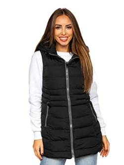 BOLF Damen Weste Bodywarmer Steppweste Daunenweste Funktionsweste Vest Ärmellose Sportweste Kapuzenweste Wärme Freizeit Outdoor Slim Fit Modellauswahl 7040 Schwarz M [U1U] von BOLF