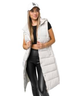 BOLF Damen Weste Bodywarmer Steppweste Daunenweste Funktionsweste Vest Ärmellose Sportweste Kapuzenweste Wärme Freizeit Outdoor Slim Fit Modellauswahl MY6315 Ecru M [U1U] von BOLF