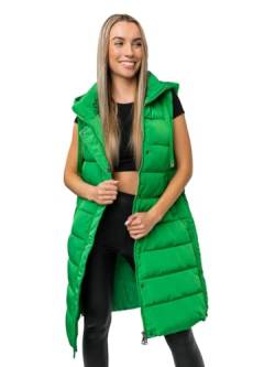 BOLF Damen Weste Bodywarmer Steppweste Daunenweste Funktionsweste Vest Ärmellose Sportweste Kapuzenweste Wärme Freizeit Outdoor Slim Fit Modellauswahl MY6315 Grün L [U1U] von BOLF