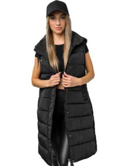 BOLF Damen Weste Bodywarmer Steppweste Daunenweste Funktionsweste Vest Ärmellose Sportweste Kapuzenweste Wärme Freizeit Outdoor Slim Fit Modellauswahl MY6315 Schwarz XL [U1U] von BOLF