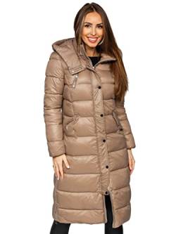 BOLF Damen Winterjacke Parka Wintermantel Lange Daunenjacke Steppjacke mit Kunstfell Kapuze Puffermantel Sportjacke Warm Freizeit Outdoor Casual Style M689 Braun L [D4D] von BOLF