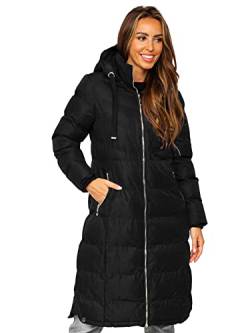 BOLF Damen Winterjacke Parka Wintermantel Lange Daunenjacke Steppjacke mit Kunstfell Kapuze Puffermantel Sportjacke Warm Gefüttert Freizeit Outdoor Casual Style 5M736 Schwarz L [D4D] von BOLF