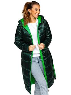 BOLF Damen Winterjacke Parka Wintermantel Lange Daunenjacke Steppjacke mit Kunstfell Kapuze Puffermantel Sportjacke Warm Gefüttert Freizeit Outdoor Casual Style J9063 Grün S [D4D] von BOLF