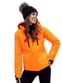 BOLF Damen Winterjacke Skijacke Snowboardjacke Schneejacke mit Kapuze Schneefang Bündchen Winddicht Wasserdicht Atmungsaktiv Outdoor Sport Style HH012 Orange L [D4D] von BOLF