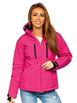 BOLF Damen Winterjacke Skijacke Snowboardjacke Schneejacke mit Kapuze Schneefang Bündchen Winddicht Wasserdicht Atmungsaktiv Outdoor Sport Style HH012 Rosa XL [D4D] von BOLF