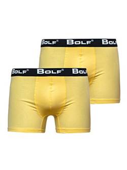 BOLF Herren Boxershorts Unterwäsche Unterhosen Männer Trunks 2 Pack 0953-2P Gelb XXL [1K3] von BOLF