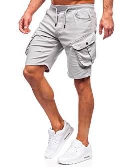 BOLF Herren Cargo Shorts Kurze Hose Cargohose Sommer Bermudas Outdoor Jogginghose Sporthose Kurzschlauch Stretch Freizeithose Camo Military Army 384K Grau S [7G7] von BOLF