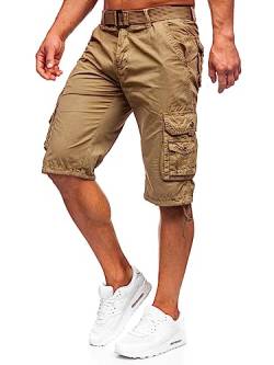 BOLF Herren Cargo Shorts Kurze Hose Cargohose Sommer Bermudas Outdoor Jogginghose Sporthose Stretch Freizeithose Camo Military Army 77885 Camel 3XL [7G7] von BOLF