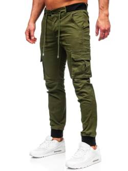 BOLF Herren Cargohose Stoffhose Wanderhose Outdoorhose Baumwollmischung Multi Taschen Arbeitshose Combat Tactical Hose Relaxed-Fit Trekkinghose MP0208MV Khaki XL [6F6] von BOLF