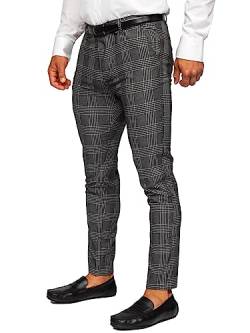 BOLF Herren Chino Hose Stoffhose Anzughose Chinohose Stretch Sommerhose Freizeithose Strandhosen Lang Sommer Klassische Baumwolle Lässige Elegant Business Look Regular Fit 0048 Anthrazit M [6F6] von BOLF