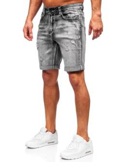 BOLF Herren Jeans Shorts Kurze Jeanshose Stretch Denim Bermudas Kurze Hose Cargo Cargoshorts Used Look Baumwolle Sommer Freizeithose Slim Fit NG60392 Schwarz S [7G7] von BOLF
