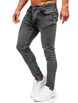 BOLF Herren Jeanshose Jeans Used Look Jeanspants Destroyed Denim Style Slim Fit Narrow Leg Freizeit Casual Style R926-1 Schwarz S [6F6] von BOLF