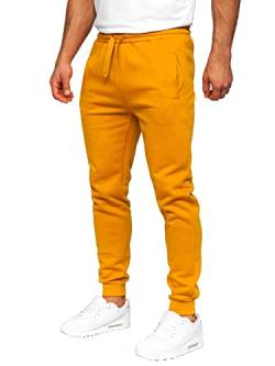 BOLF Herren Jogginghose Sporthose Trainingshose Jogger Sweathose Fitnesshose Jogpants Fußballhose Sweatpants Beinabschluss Pants Baumwolle Slim Fit J.Style CK01 Camel L [6F6] von BOLF