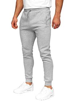 BOLF Herren Jogginghose Sporthose Trainingshose Jogger Sweathose Fitnesshose Jogpants Fußballhose Sweatpants Beinabschluss Pants Baumwolle Slim Fit J.Style CK01 Grau XL [6F6] von BOLF