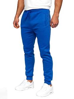 BOLF Herren Jogginghose Sporthose Trainingshose Jogger Sweathose Fitnesshose Jogpants Fußballhose Sweatpants Beinabschluss Pants Baumwolle Slim Fit J.Style CK01 Kobaltblau M [6F6] von BOLF