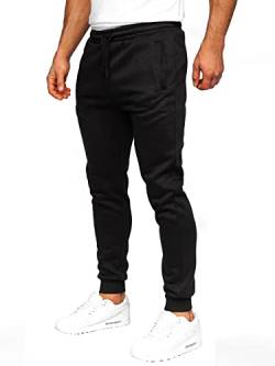 BOLF Herren Jogginghose Sporthose Trainingshose Jogger Sweathose Fitnesshose Jogpants Fußballhose Sweatpants Beinabschluss Pants Baumwolle Slim Fit J.Style CK01 Schwarz XL [6F6] von BOLF