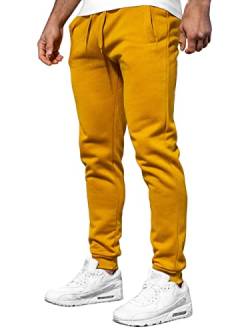 BOLF Herren Jogginghose Trainingshose Freizeithose Sporthose Bund mit Tunnelzug elastische Beinabschlüsse und Eingriffstaschen Weich Und Bequem Baumwolle Basic Casual Style XW01 Camel XL [6F6] von BOLF