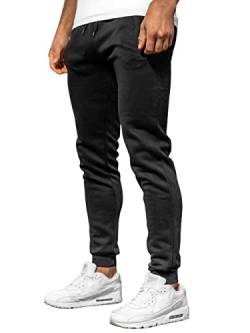 BOLF Herren Jogginghose Trainingshose Freizeithose Sporthose Bund mit Tunnelzug elastische Beinabschlüsse und Eingriffstaschen Weich Und Bequem Baumwolle Basic Casual Style XW01 Schwarz L [6F6] von BOLF