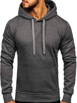 BOLF Herren Kapuzenpullover Hoodie Sweatshirt mit Kapuze Pullover Pulli Langarmshirt Freizeit Sport Fitness Outdoor Casual Style 2009 Anthrazit M [1A1] von BOLF