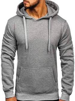 BOLF Herren Kapuzenpullover Hoodie Sweatshirt mit Kapuze Pullover Pulli Langarmshirt Freizeit Sport Fitness Outdoor Casual Style 2009 Grau M [1A1] von BOLF