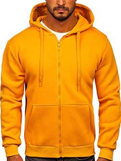 BOLF Herren Kapuzenpullover Reißverschluss Hoodie Sweatshirt mit Kapuze Pullover Pulli Langarmshirt Freizeit Sport Fitness Outdoor Casual Style 2008 Camel L [1A1] von BOLF