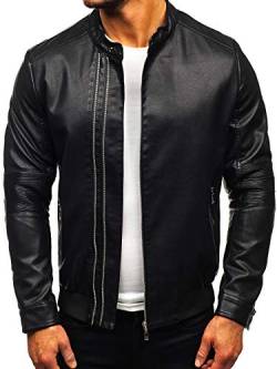 BOLF Herren Kunstlederjacke Casual Style J.BOYZ 1073-A Schwarz M [4D4] von BOLF