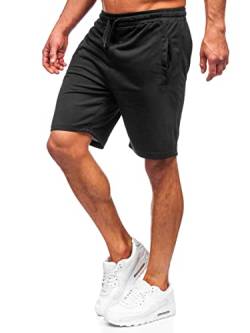 BOLF Herren Kurze Hose Sporthose Sweatshorts Laufshorts Shorts Bermudas Trainingshose Fußballhose Fitnesshose Sweathose Stretch Freizeithose Street Style 8K100A Schwarz L [7G7] von BOLF