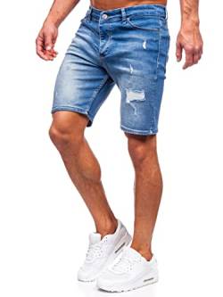 BOLF Herren Kurze Jeanshose Shorts Bermudas Jeans Short Kurze Hose Cargo Cargoshorts Destroyed Used Look Denim Stretch Freizeithose 0458 Dunkelblau XXL [7G7] von BOLF