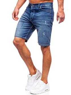 BOLF Herren Kurze Jeanshose Shorts Bermudas Jeans Short Kurze Hose Cargo Cargoshorts Destroyed Used Look Denim Stretch Freizeithose 5819 Dunkelblau XXL [7G7] von BOLF