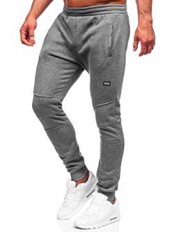 BOLF Herren Printed Joggers Sporthose Jogginghose Trainingshose Fitnesshose Fußballhose Sweatpants Jogpants Sweatpants Slim Fit Motiv Street Style KK2231 Dunkelgrau L [6F6] von BOLF