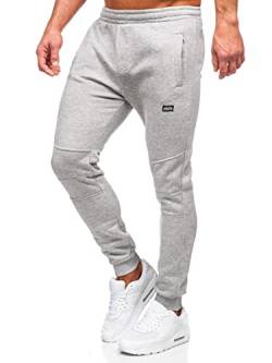 BOLF Herren Printed Joggers Sporthose Jogginghose Trainingshose Fitnesshose Fußballhose Sweatpants Jogpants Sweatpants Slim Fit Motiv Street Style KK2231 Grau XL [6F6] von BOLF