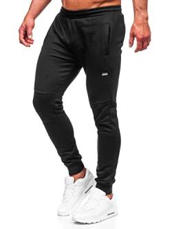 BOLF Herren Printed Joggers Sporthose Jogginghose Trainingshose Fitnesshose Fußballhose Sweatpants Jogpants Sweatpants Slim Fit Motiv Street Style KK2231 Schwarz L [6F6] von BOLF