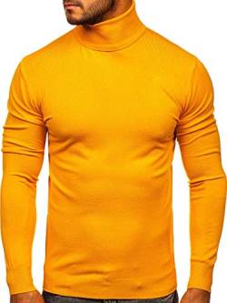 BOLF Herren Rollkragenpullover Sweatshirt Pullover Sweater Pulli Langarmshirt Longsleeve Wärme Classic Outdoor Casual Style YY02 Gelb XXL [5E5] von BOLF