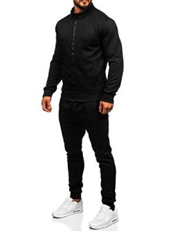 BOLF Herren Sportanzug Jogginganzug Trainingsanzüge Fitnessanzug Hoodie Kapuzenpullover Set Tracksuit Workout Sport Fitness für Running Yoga Gym Sportswear 10385 Schwarz M [4D4] von BOLF