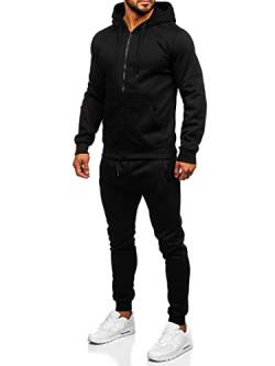 BOLF Herren Sportanzug Jogginganzug Trainingsanzüge Fitnessanzug Hoodie Kapuzenpullover Set Tracksuit Workout Sport Fitness für Running Yoga Gym Sportswear 10386 Schwarz XXL [4D4] von BOLF