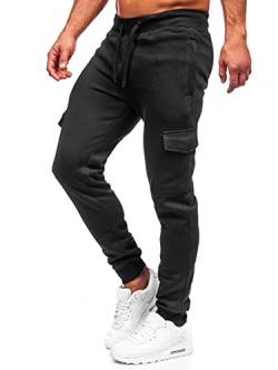 BOLF Herren Sporthose Cargohose Jogginghose Trainingshose Fußballhose Fitnesshose Jogger Sweathose Jogpants Sweatpants Slim Fit Street Style JX326 Schwarz M [6F6] von BOLF