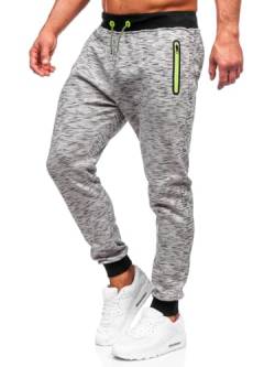 BOLF Herren Sporthose Joggers Printed Sporthose Jogginghose Trainingshose Fitnesshose Cargohose Sweatpants Jogpants Sweatpants Slim Fit Motiv Street Style 55037 Grau M [6F6] von BOLF